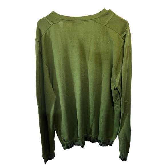 Ted Baker Mens Green Crewneck Sweater With Button Detail Size 6 Cotton Blend Lon - Picture 3 of 10